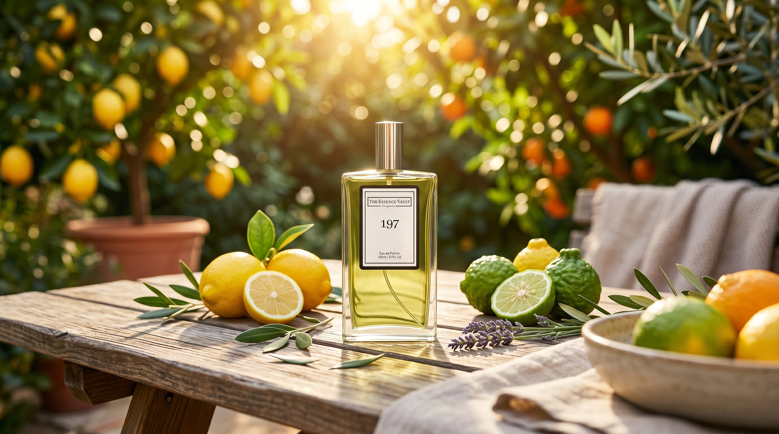 TEV fresh fragrance bottle in summer light - best fragrances for BBQ