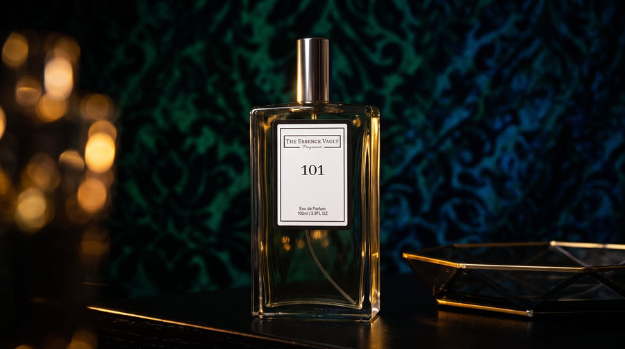TEV rose and oud perfume bottle night scene - best perfume for a night out