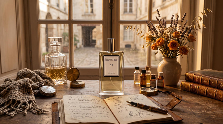 TEV perfume bottle lifestyle editorial - scent stories seasons and style