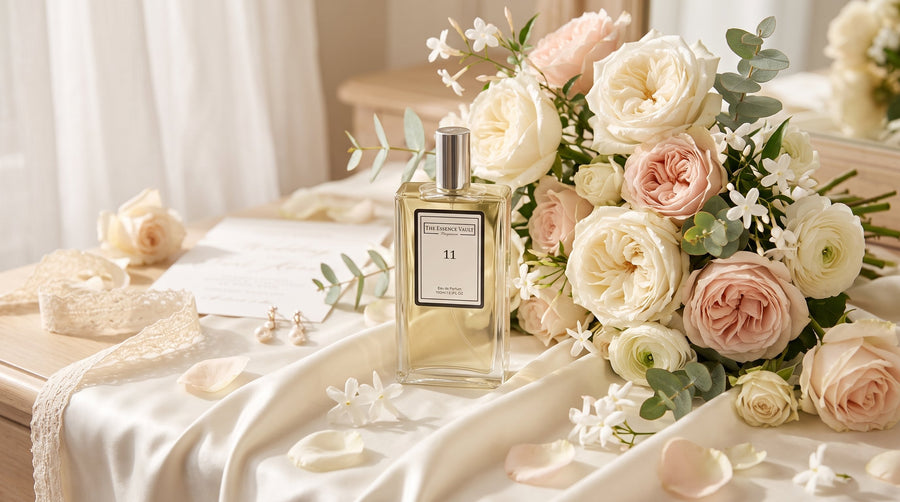 TEV rose perfume bottle bridal white flowers - wedding perfume guide